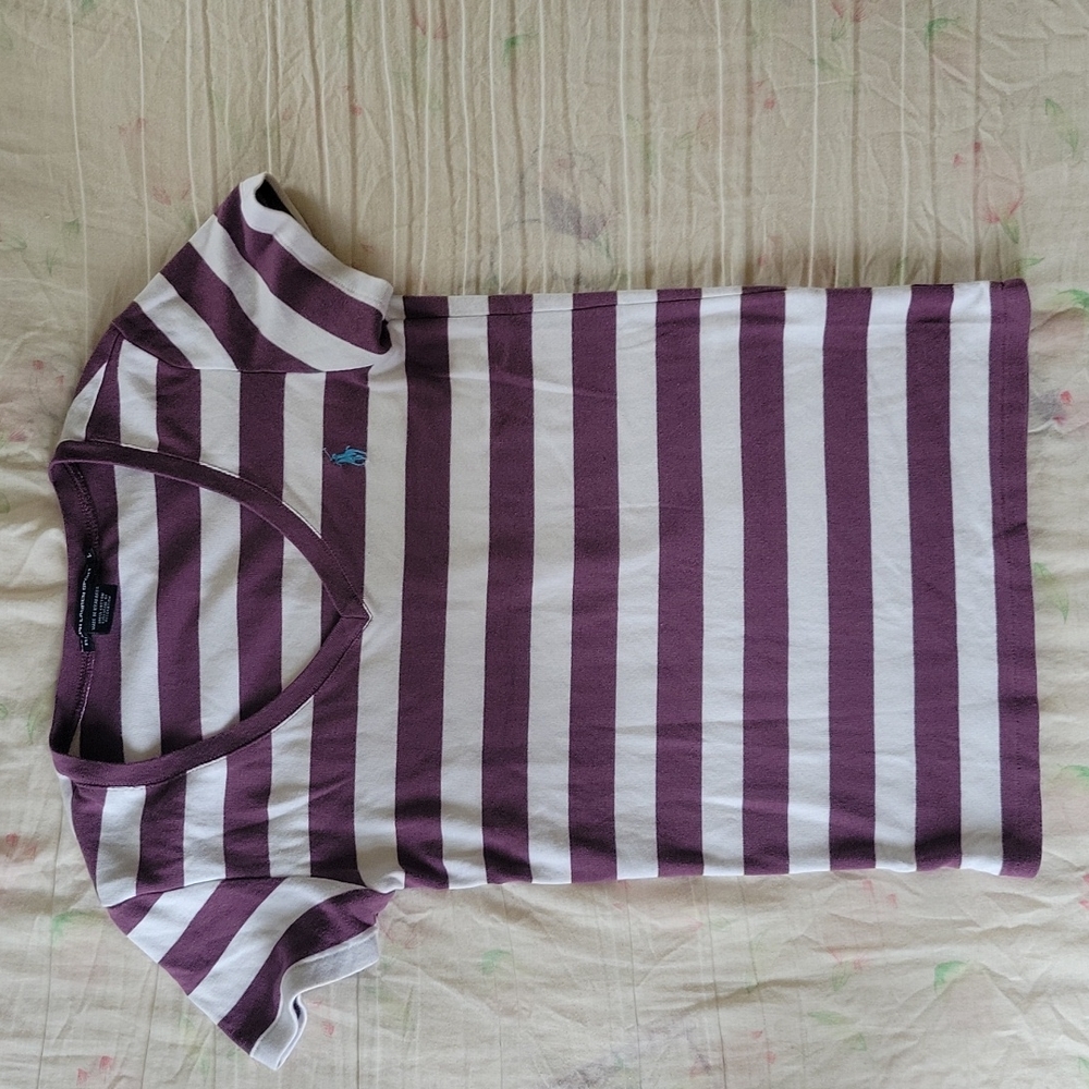 Women's Ralph Lauren Sport Striped V-Neck T-Shirt